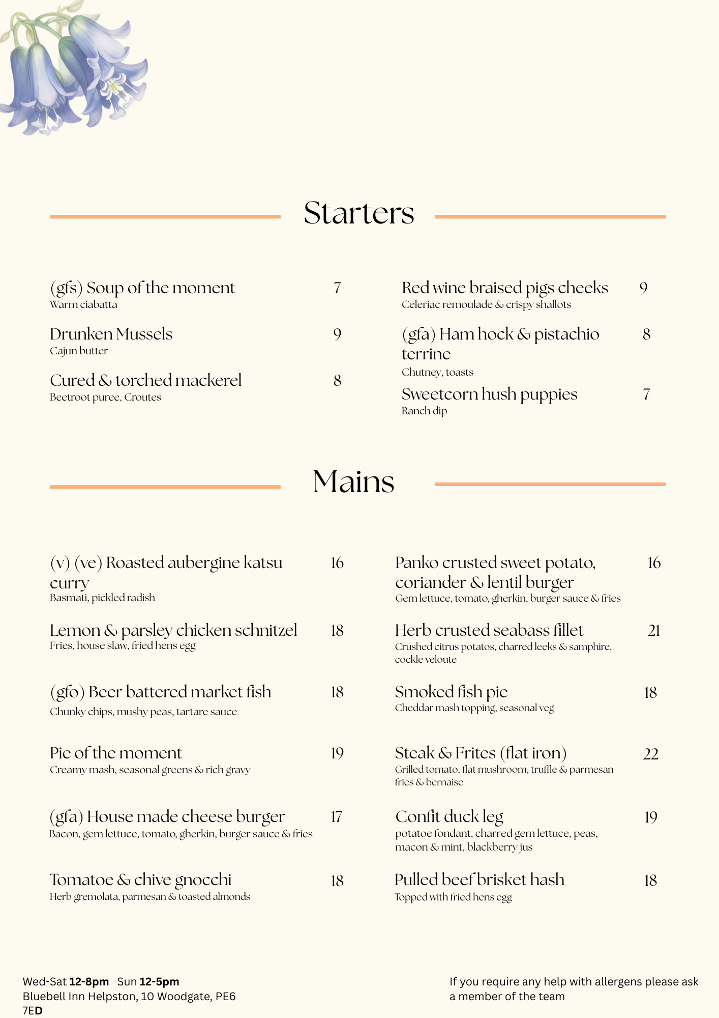 The Bluebell at Helpston | Good food